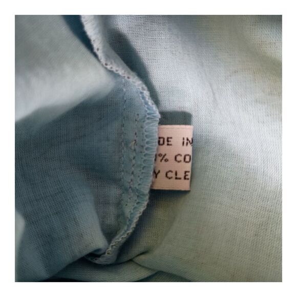 Juliet Dunn Tuckernuck Midi Dress Tie Shoulder Cotton Button Blue Black US 6-8 - Picture 6 of 8